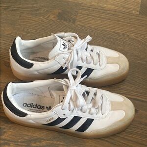 Adidas Sambas!!  White and Black Sneakers